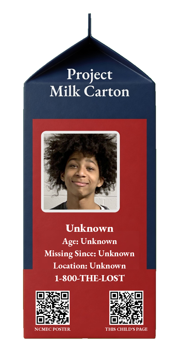 Missing child milk carton for Chrisander Wilson Morales